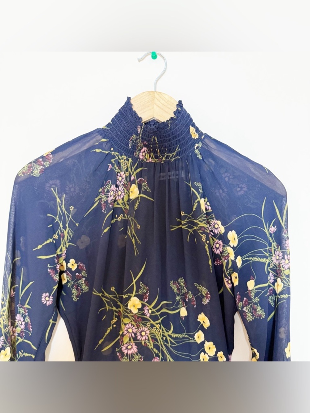 Reformation Valentin Dress in Anastasia - Black Green Floral long sleeve SIZE 0 - Picture 10 of 11